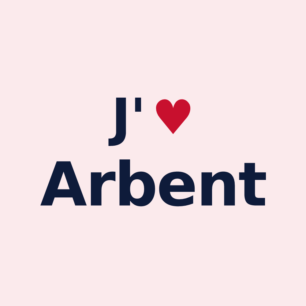 Magnet personnalisé Arbent — design J'aime Arbent