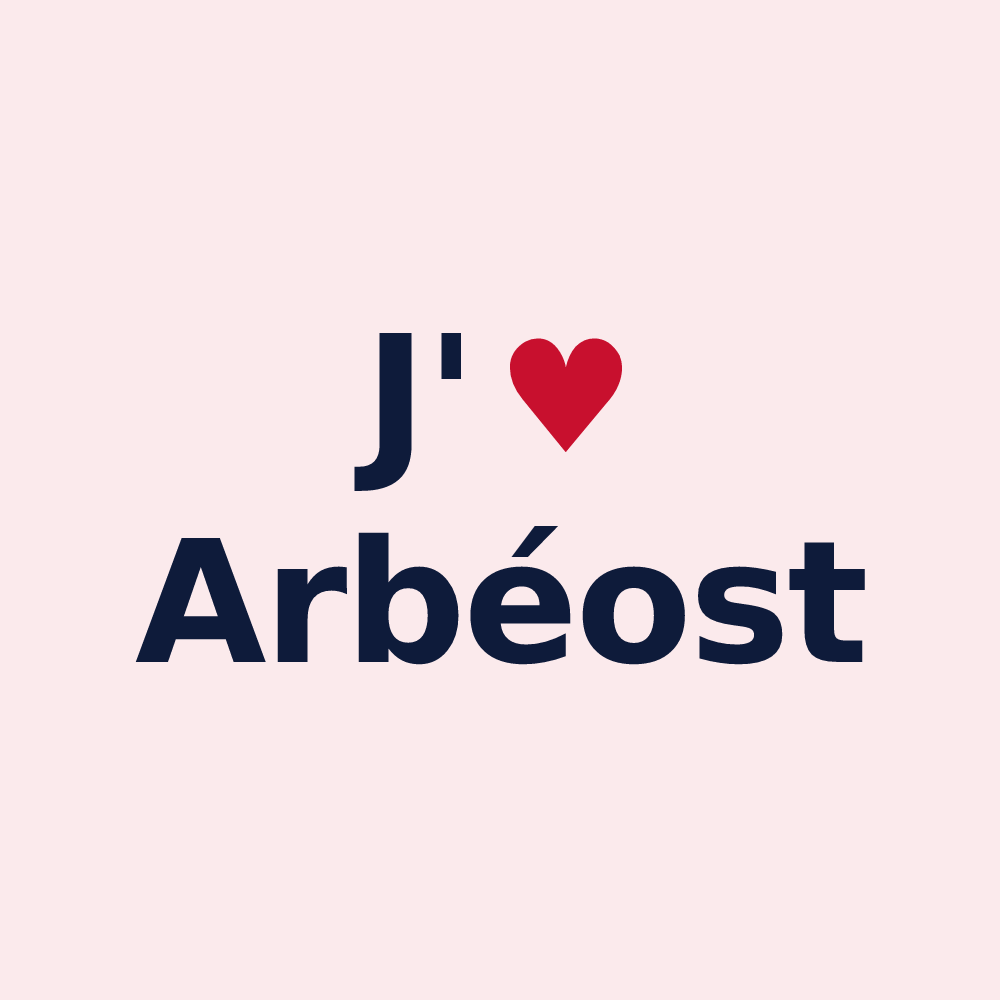 Magnet personnalisé Arbéost — design J'aime Arbéost