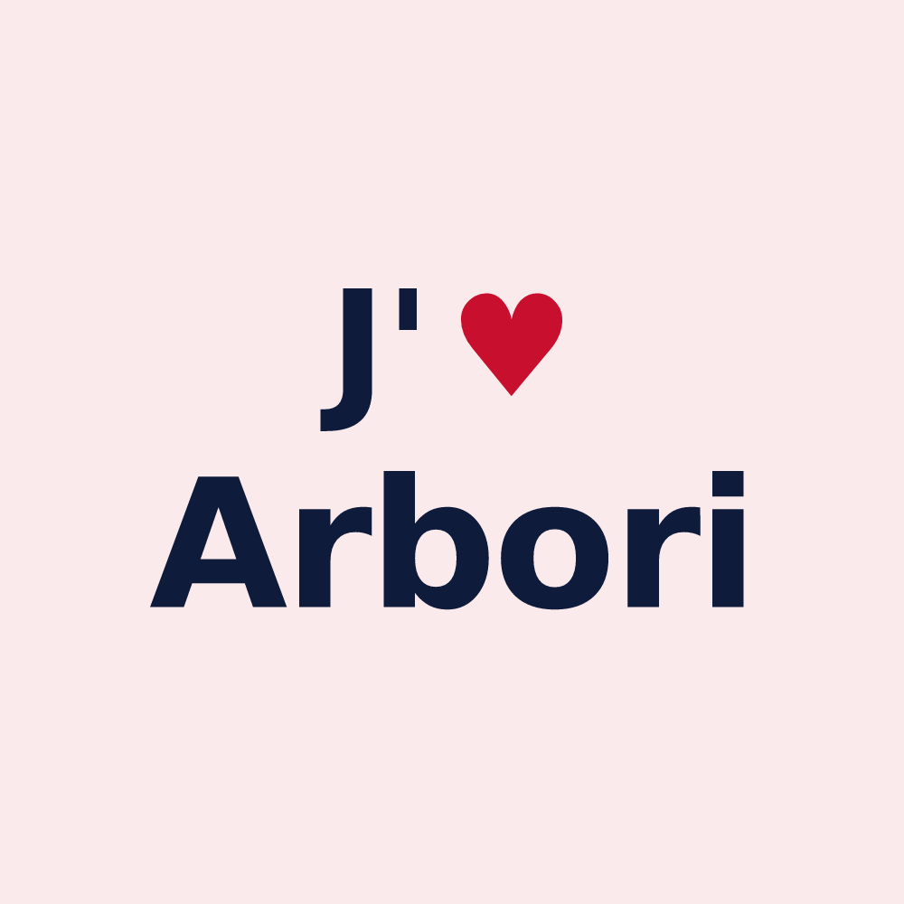 Magnet personnalisé Arbori — design J'aime Arbori