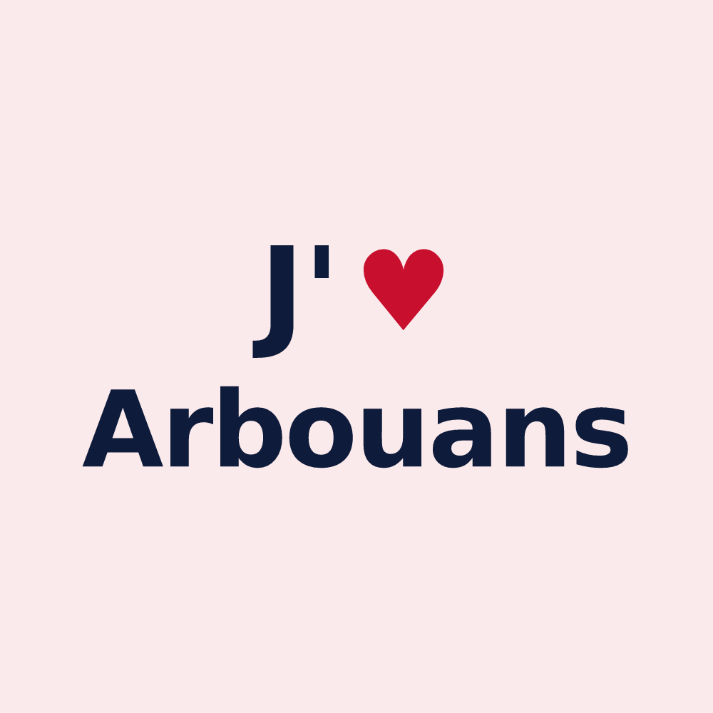 Magnet personnalisé Arbouans — design J'aime Arbouans
