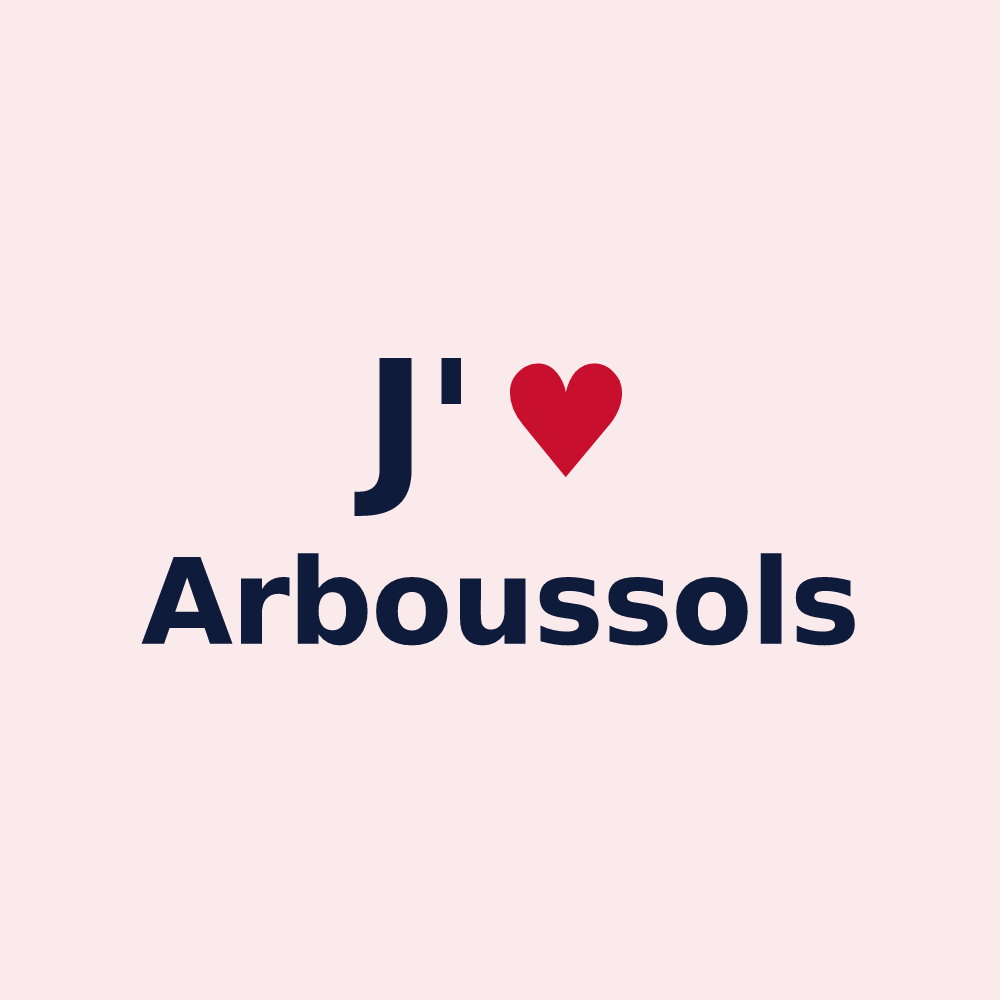 Magnet personnalisé Arboussols — design J'aime Arboussols