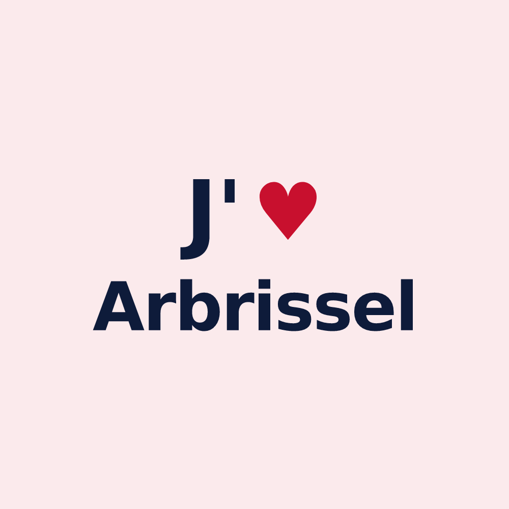 Magnet personnalisé Arbrissel — design J'aime Arbrissel