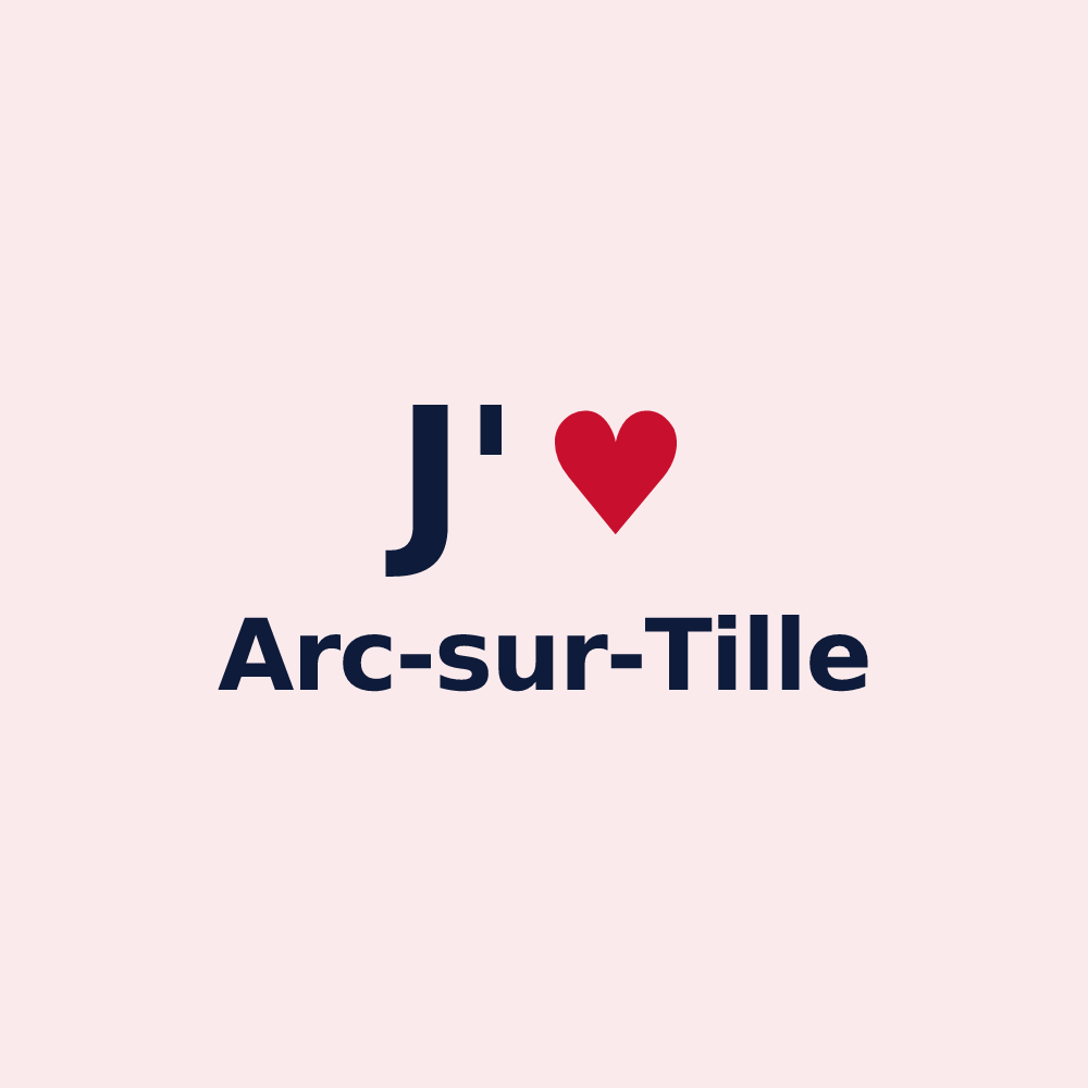 Magnet personnalisé Arc-sur-Tille — design « J'aime Arc-sur-Tille » imprimé sur le magnet
