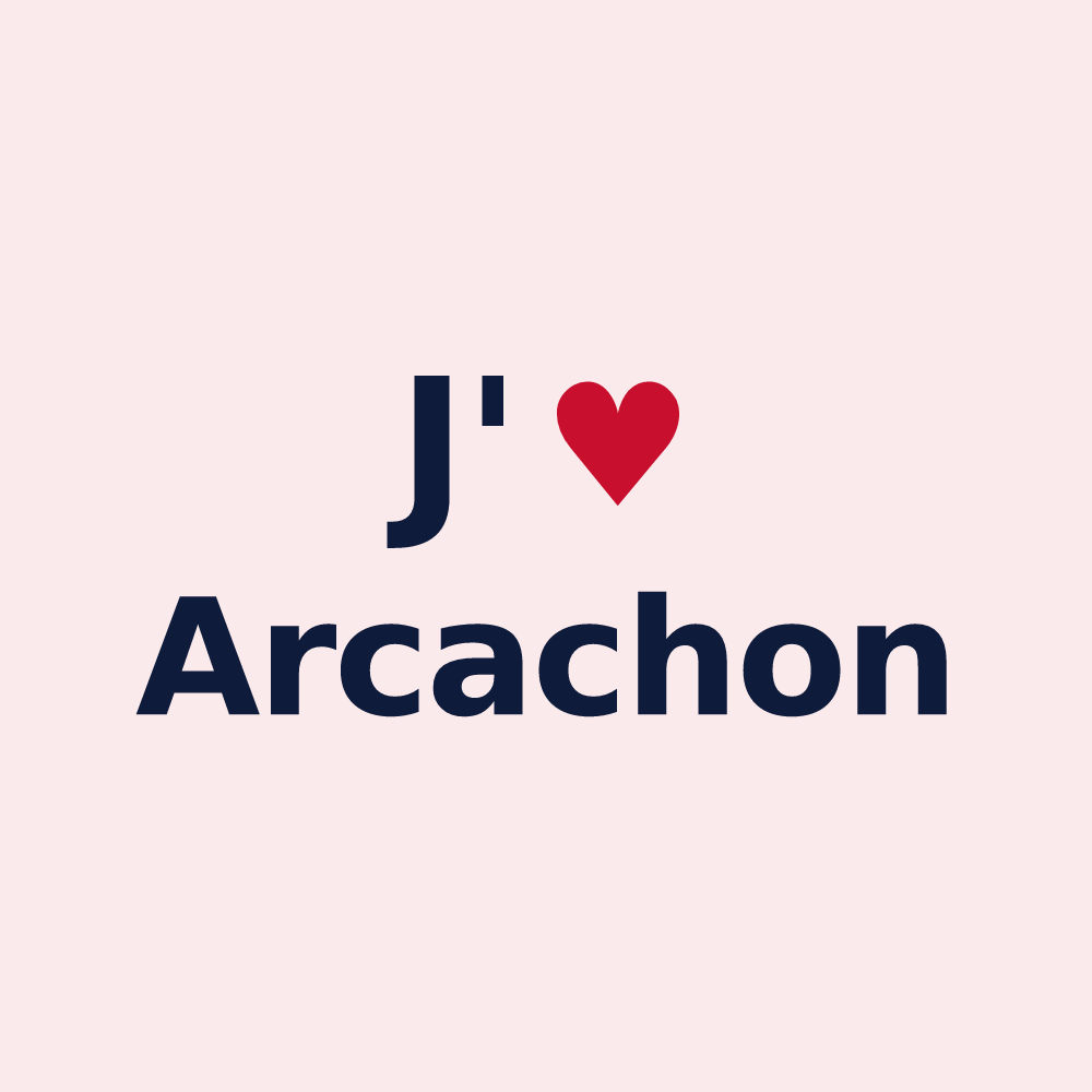 Magnet personnalisé Arcachon — design J'aime Arcachon