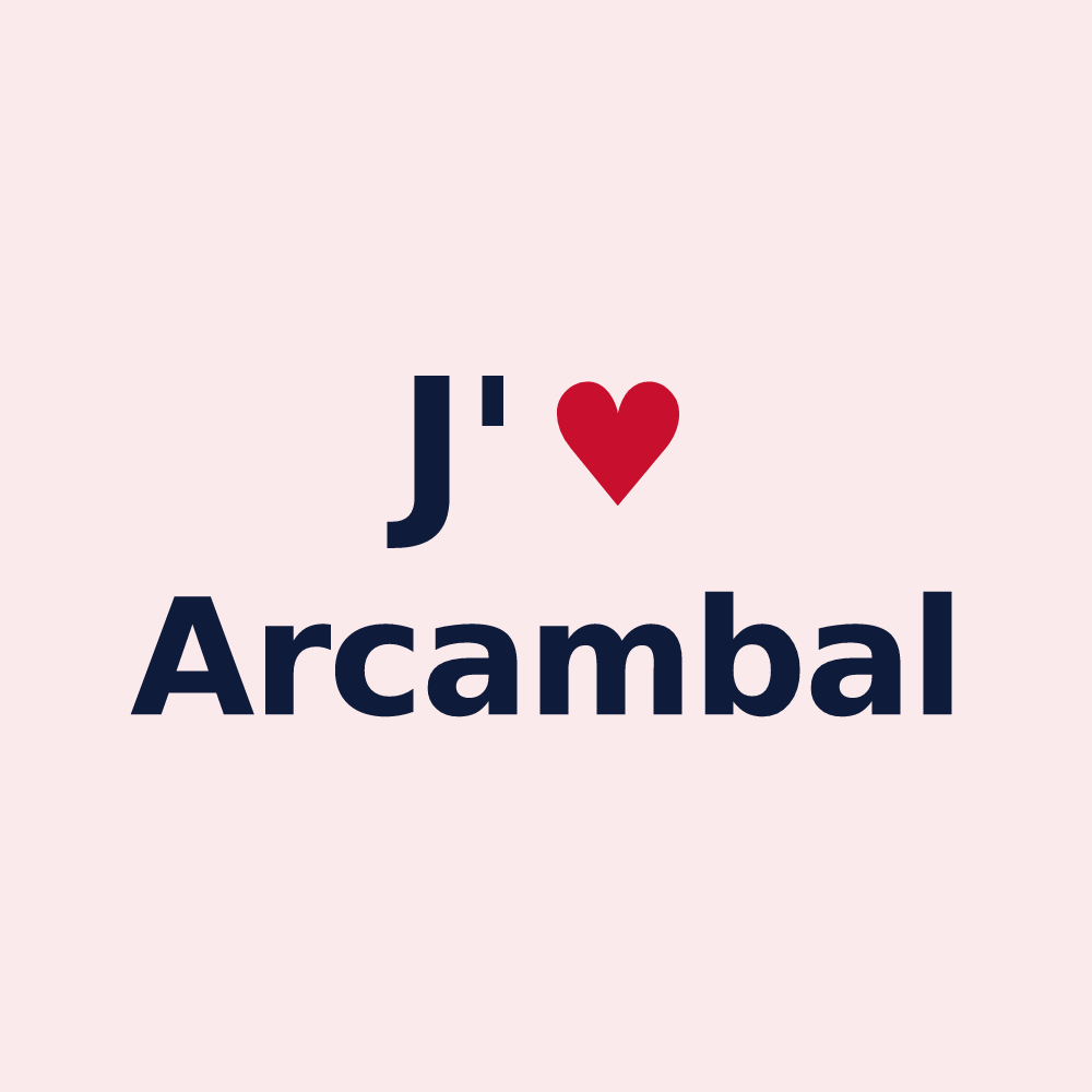 Magnet personnalisé Arcambal — design J'aime Arcambal