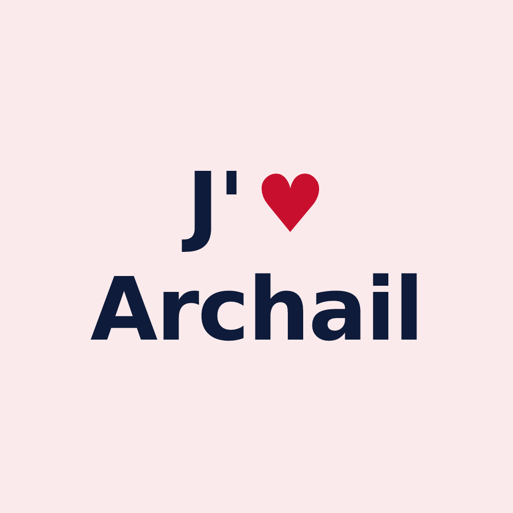 Magnet personnalisé Archail — design « J'aime Archail » imprimé sur le magnet