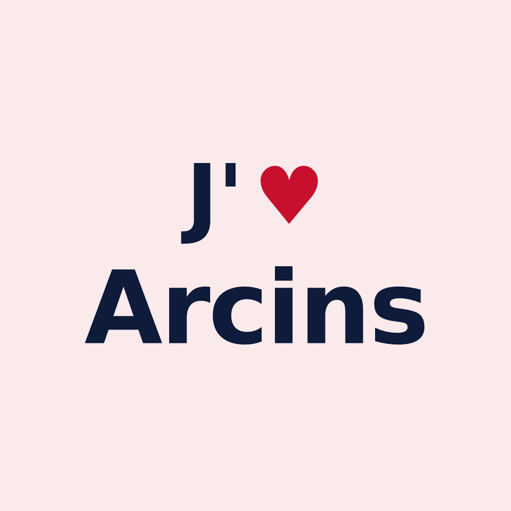 Magnet personnalisé Arcins — design « J'aime Arcins » imprimé sur le magnet