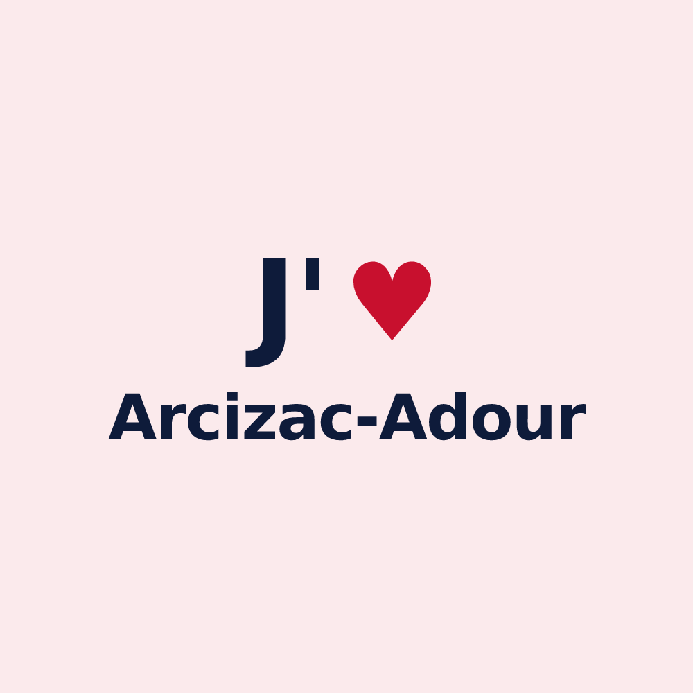 Magnet personnalisé Arcizac-Adour — design J'aime Arcizac-Adour