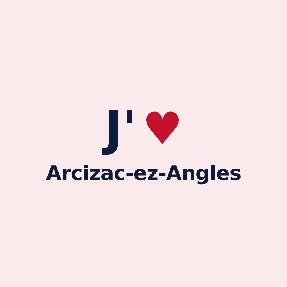 Magnet personnalisé Arcizac-ez-Angles — design J'aime Arcizac-ez-Angles