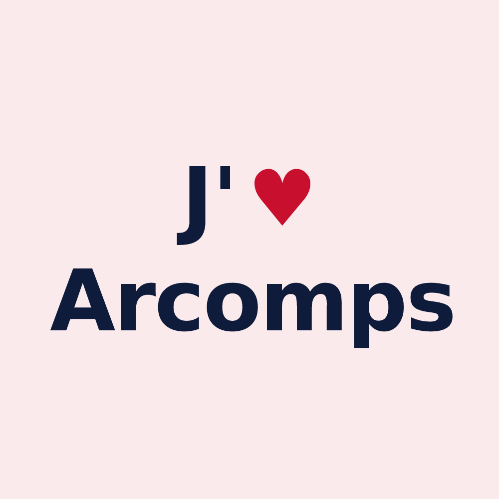 Magnet personnalisé Arcomps — design J'aime Arcomps