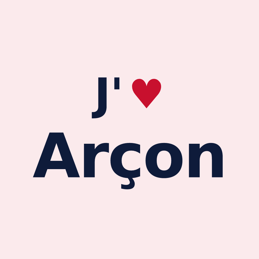 Magnet personnalisé Arçon — design « J'aime Arçon » imprimé sur le magnet