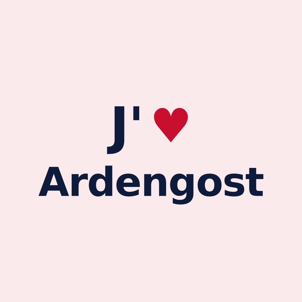 Magnet personnalisé Ardengost — design J'aime Ardengost