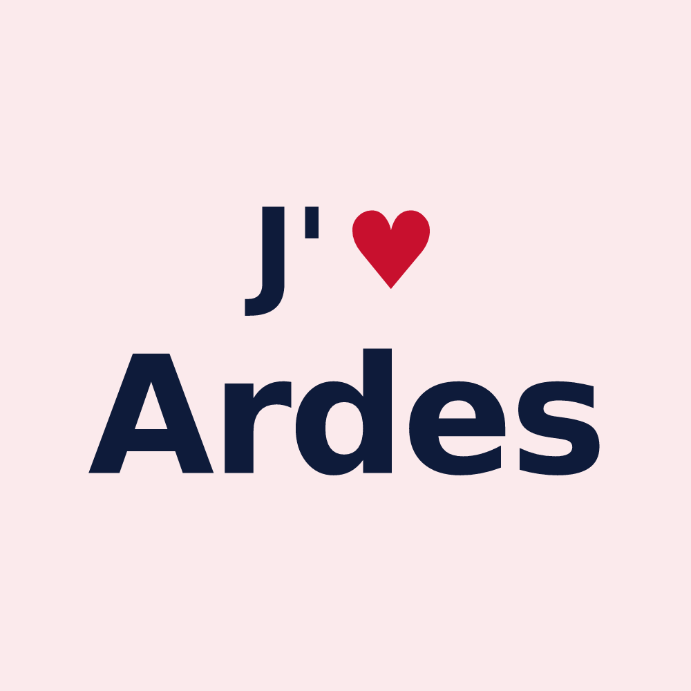Magnet personnalisé Ardes — design J'aime Ardes