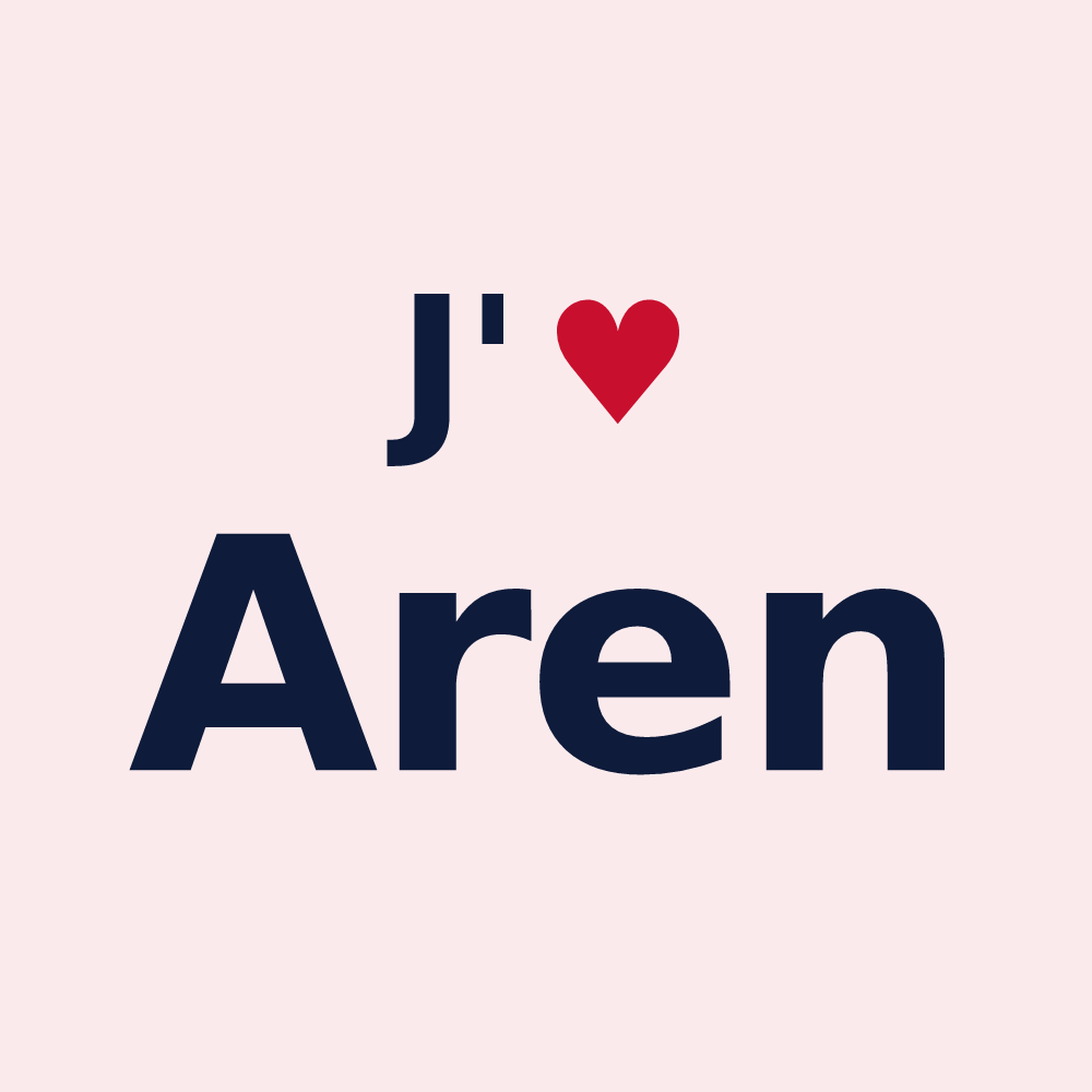 Magnet personnalisé Aren — design J'aime Aren