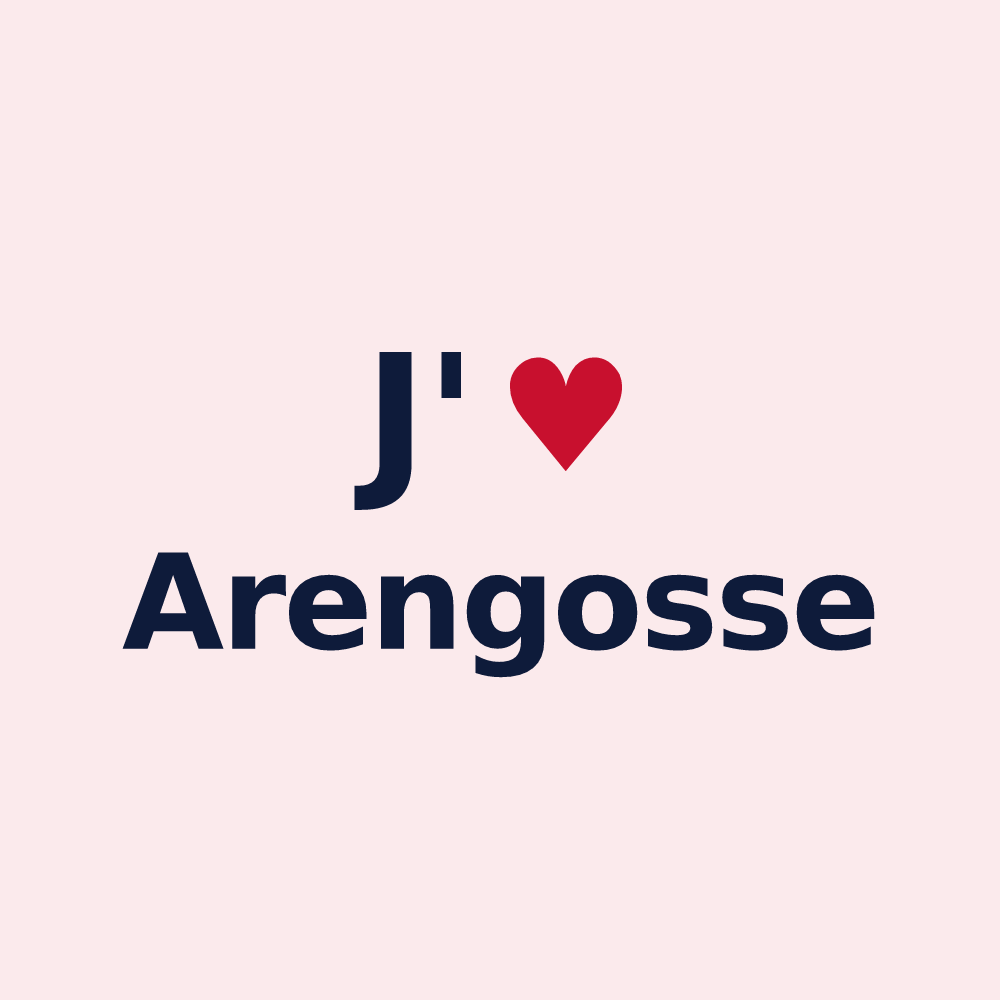 Magnet personnalisé Arengosse — design J'aime Arengosse