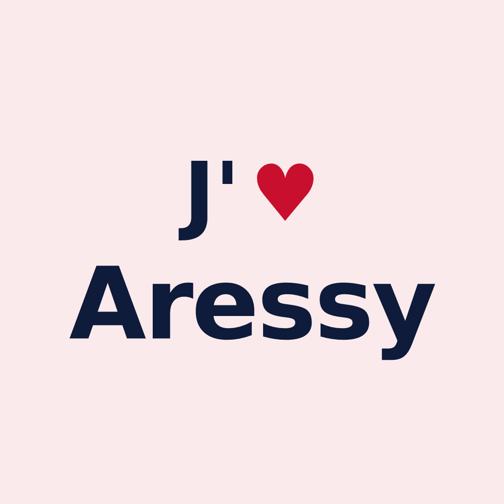 Magnet personnalisé Aressy — design J'aime Aressy