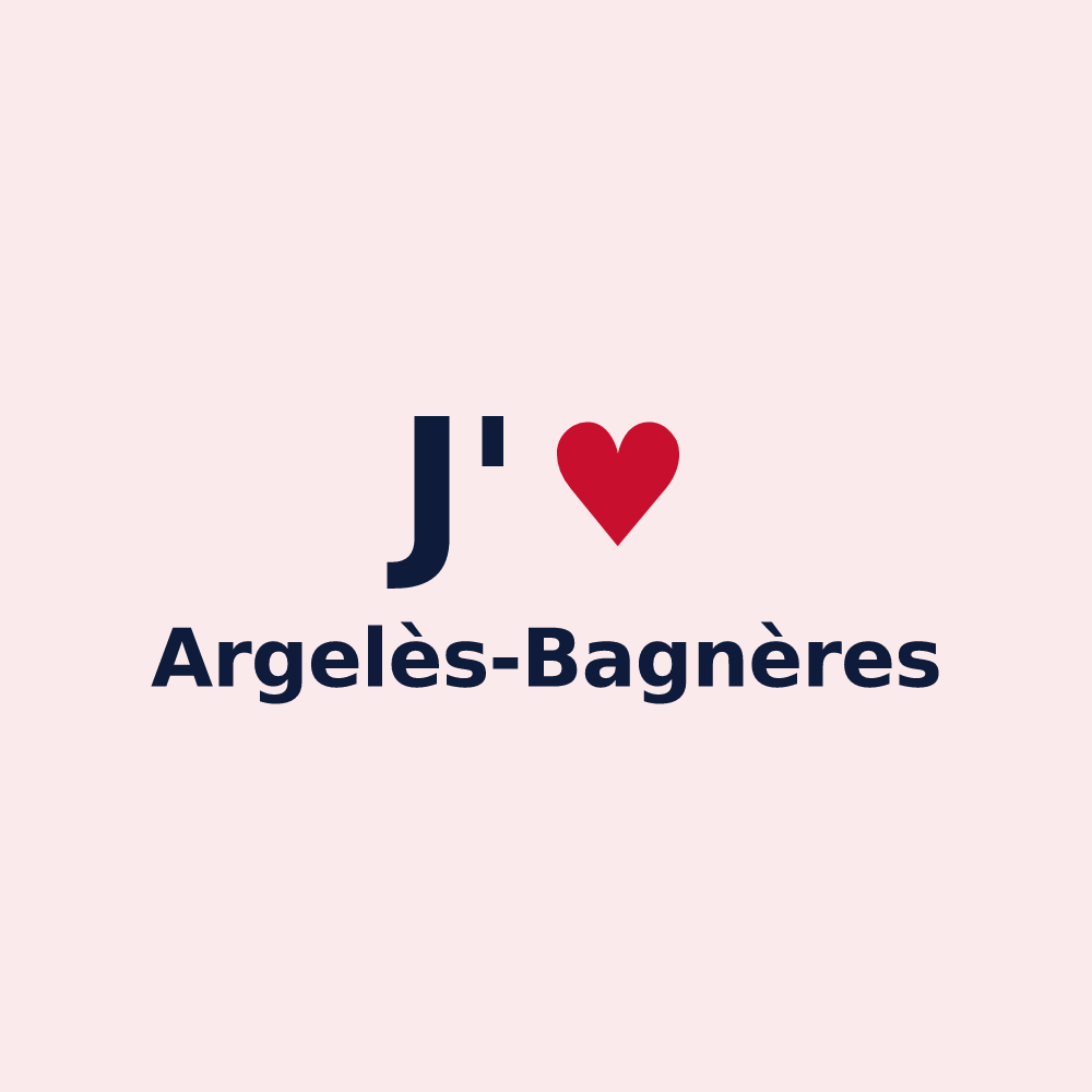 Magnet personnalisé Argelès-Bagnères — design « J'aime Argelès-Bagnères » imprimé sur le magnet
