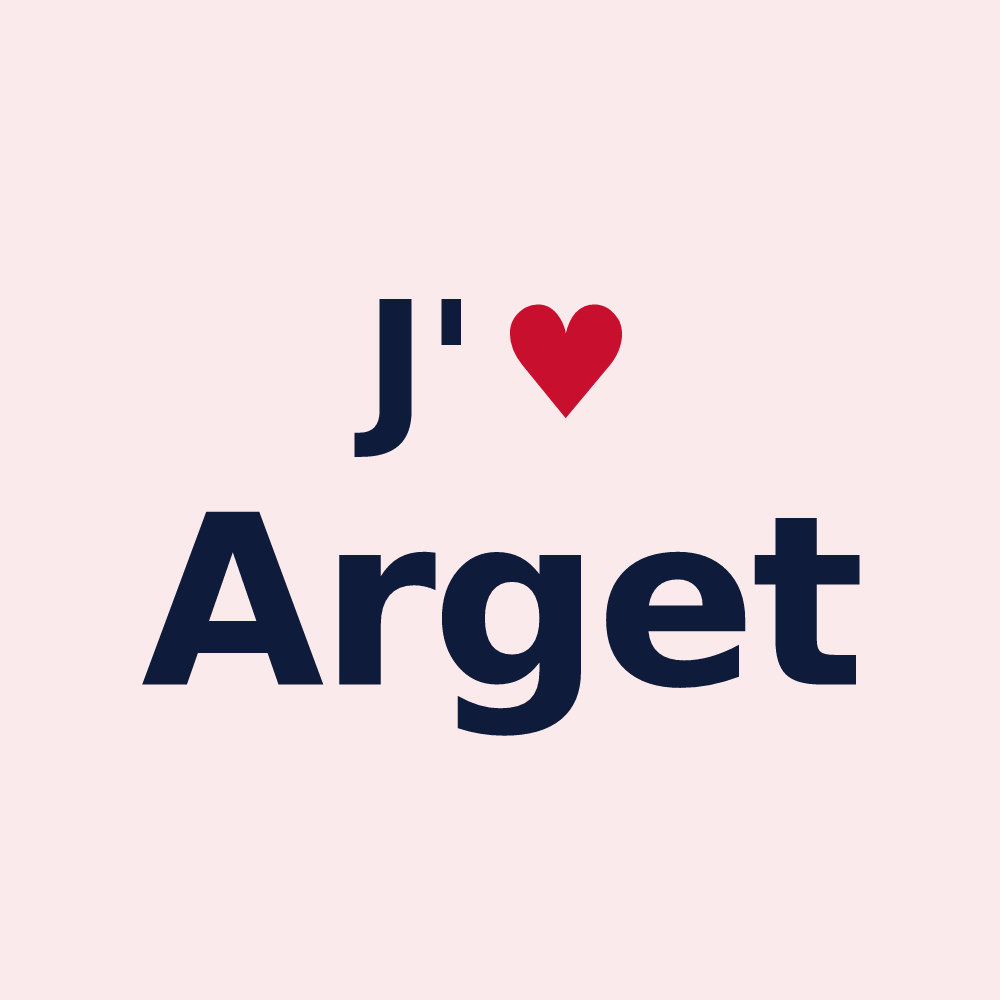 Magnet personnalisé Arget — design « J'aime Arget » imprimé sur le magnet