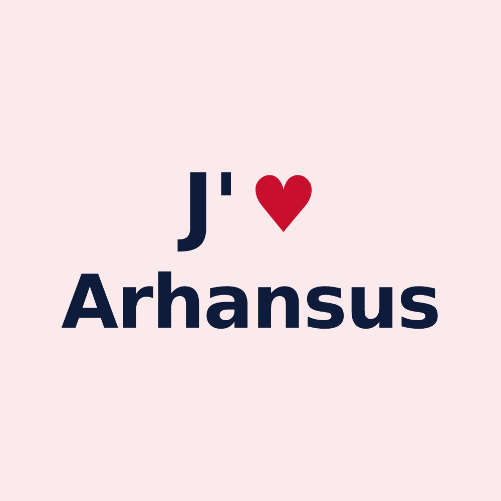 Magnet personnalisé Arhansus — design J'aime Arhansus