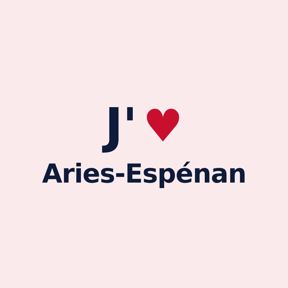 Magnet personnalisé Aries-Espénan — design J'aime Aries-Espénan