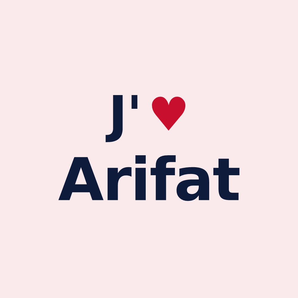 Magnet personnalisé Arifat — design J'aime Arifat