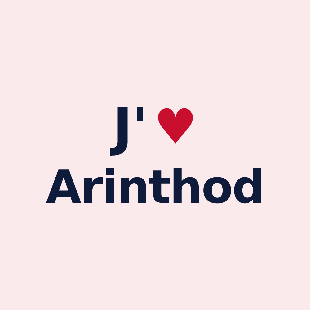 Magnet personnalisé Arinthod — design J'aime Arinthod