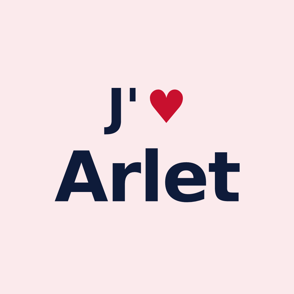 Magnet personnalisé Arlet — design « J'aime Arlet » imprimé sur le magnet