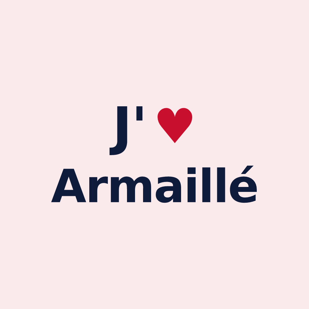 Magnet personnalisé Armaillé — design « J'aime Armaillé » imprimé sur le magnet