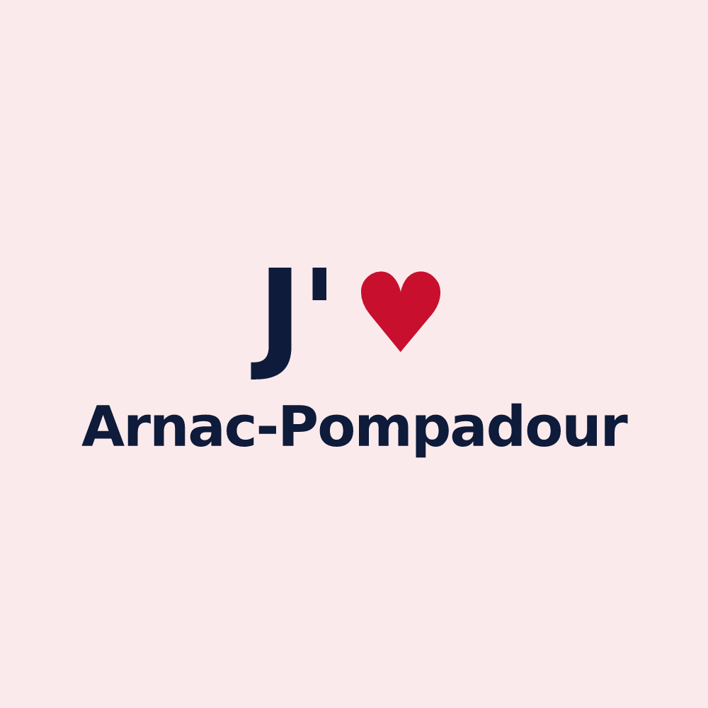 Magnet personnalisé Arnac-Pompadour — design J'aime Arnac-Pompadour