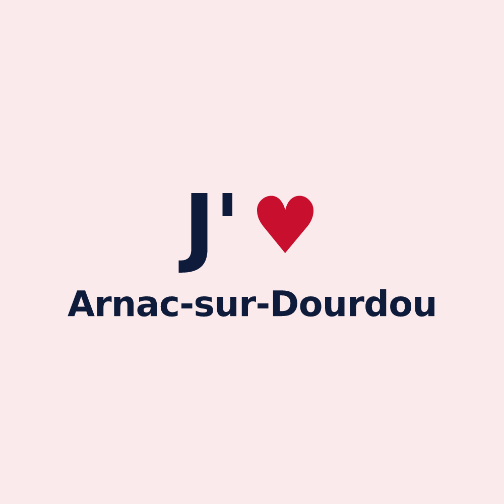 Magnet personnalisé Arnac-sur-Dourdou — design « J'aime Arnac-sur-Dourdou » imprimé sur le magnet