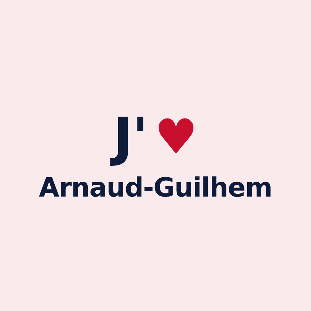 Magnet personnalisé Arnaud-Guilhem — design J'aime Arnaud-Guilhem
