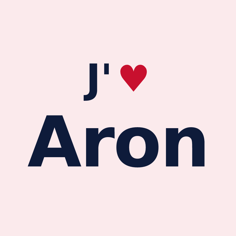 Magnet personnalisé Aron — design J'aime Aron