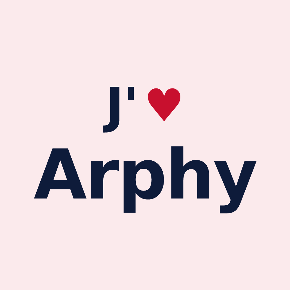 Magnet personnalisé Arphy — design J'aime Arphy