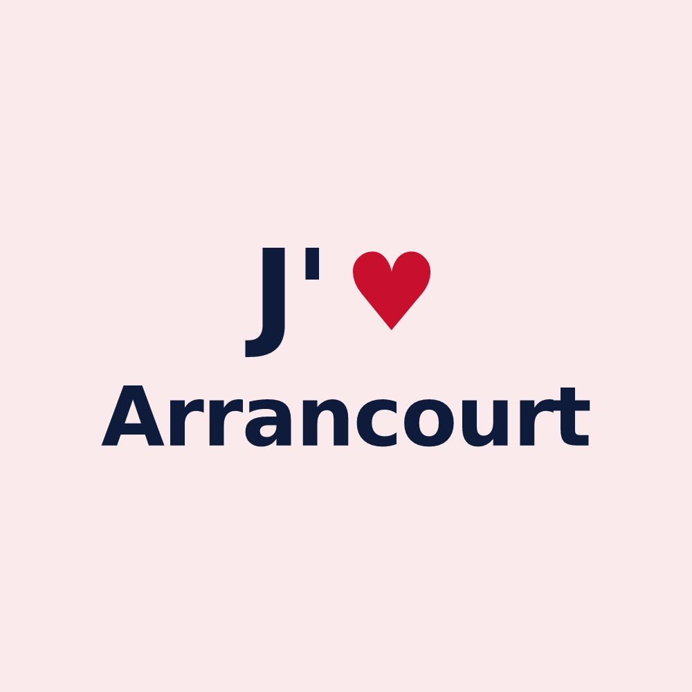 Magnet personnalisé Arrancourt — design « J'aime Arrancourt » imprimé sur le magnet