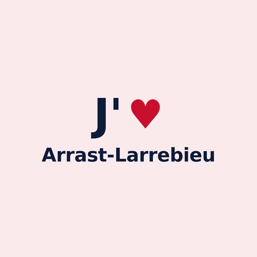 Magnet personnalisé Arrast-Larrebieu — design J'aime Arrast-Larrebieu