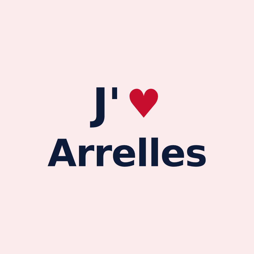 Magnet personnalisé Arrelles — design J'aime Arrelles