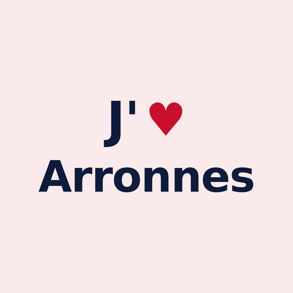 Magnet personnalisé Arronnes — design « J'aime Arronnes » imprimé sur le magnet