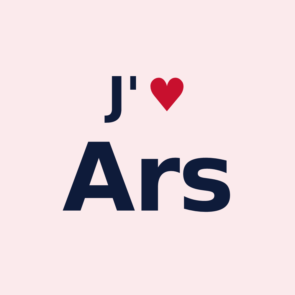 Magnet personnalisé Ars — design « J'aime Ars » imprimé sur le magnet