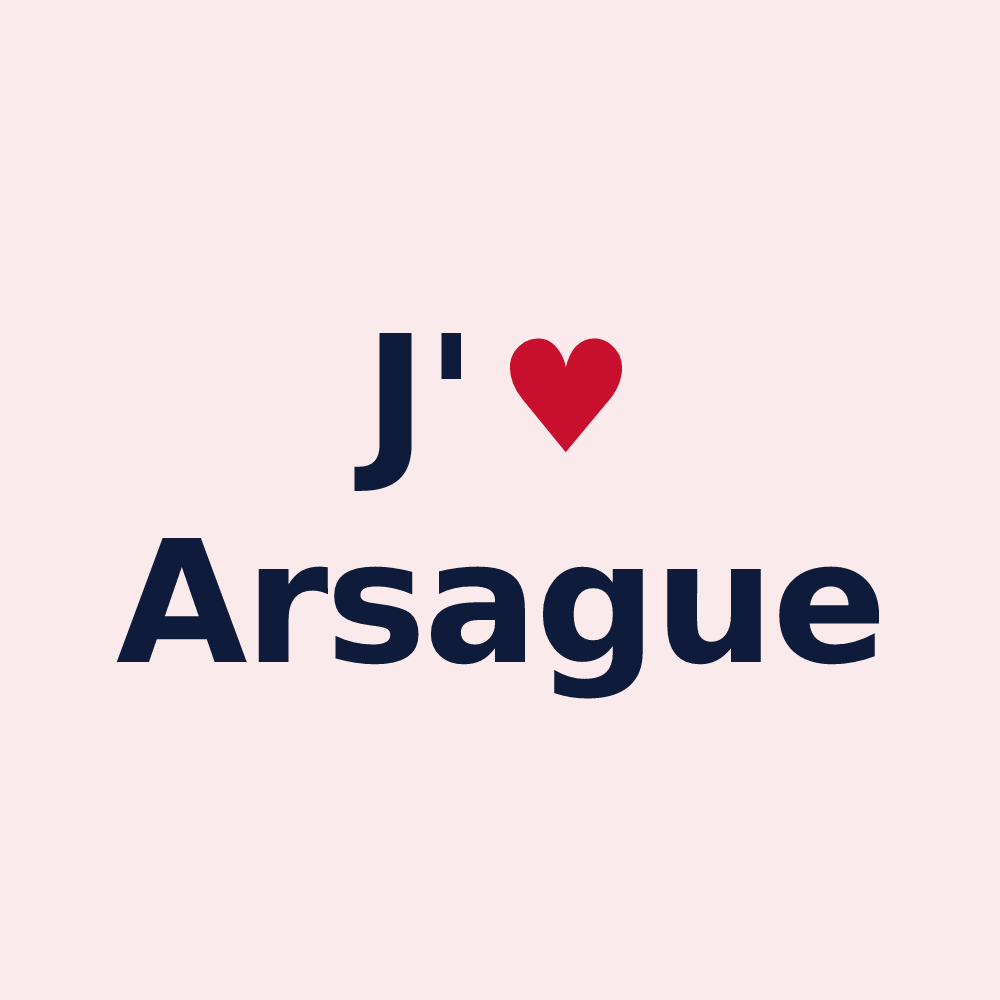 Magnet personnalisé Arsague — design J'aime Arsague