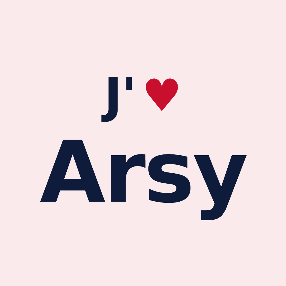 Magnet personnalisé Arsy — design J'aime Arsy
