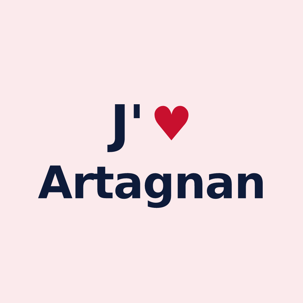 Magnet personnalisé Artagnan — design J'aime Artagnan