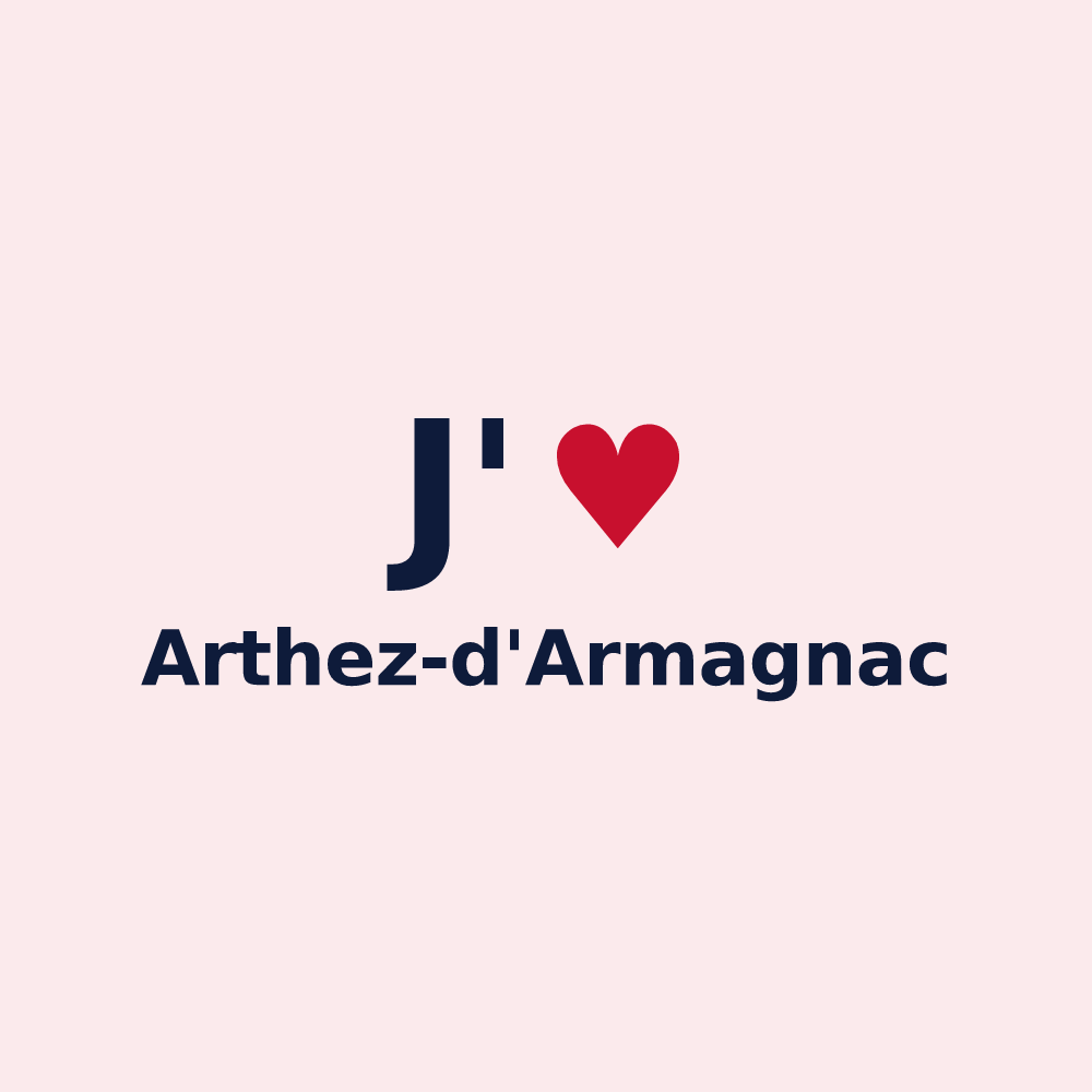 Magnet personnalisé Arthez-d'Armagnac — design J'aime Arthez-d'Armagnac