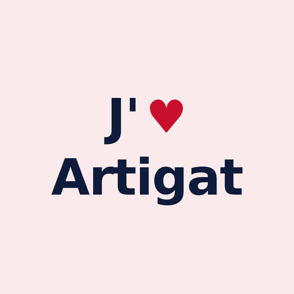 Magnet personnalisé Artigat — design J'aime Artigat