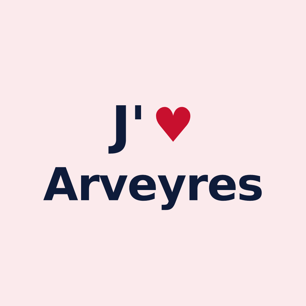 Magnet personnalisé Arveyres — design J'aime Arveyres
