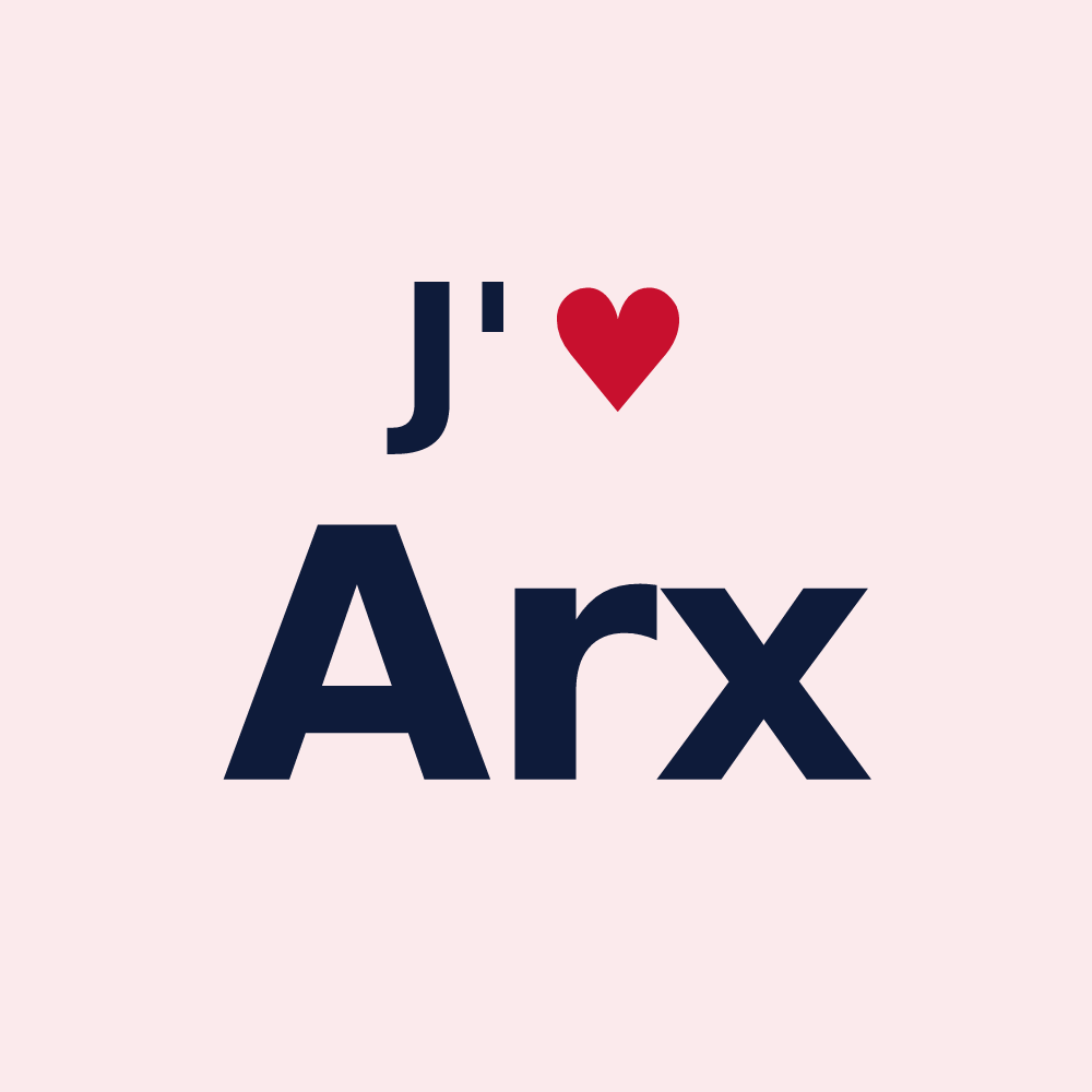 Magnet personnalisé Arx — design « J'aime Arx » imprimé sur le magnet