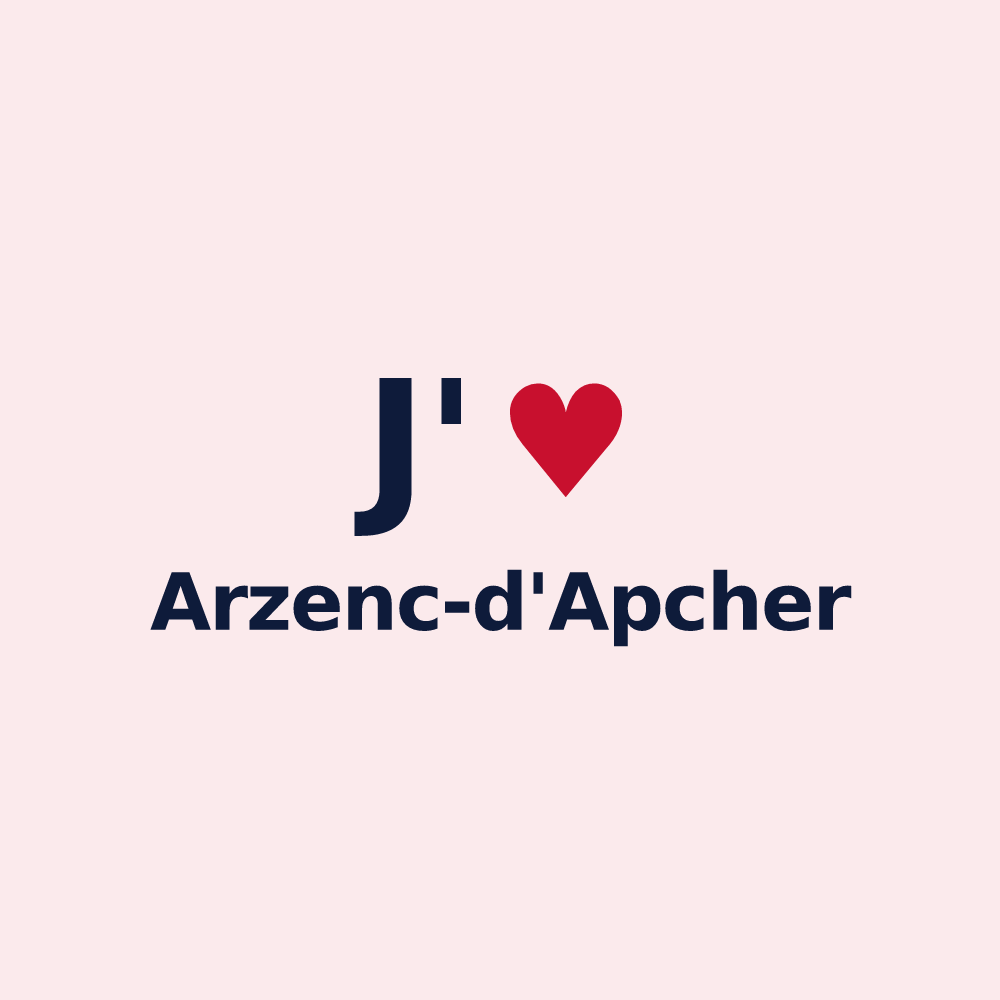 Magnet personnalisé Arzenc-d'Apcher — design J'aime Arzenc-d'Apcher