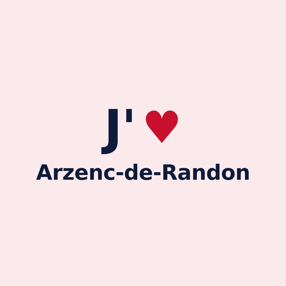 Magnet personnalisé Arzenc-de-Randon — design J'aime Arzenc-de-Randon