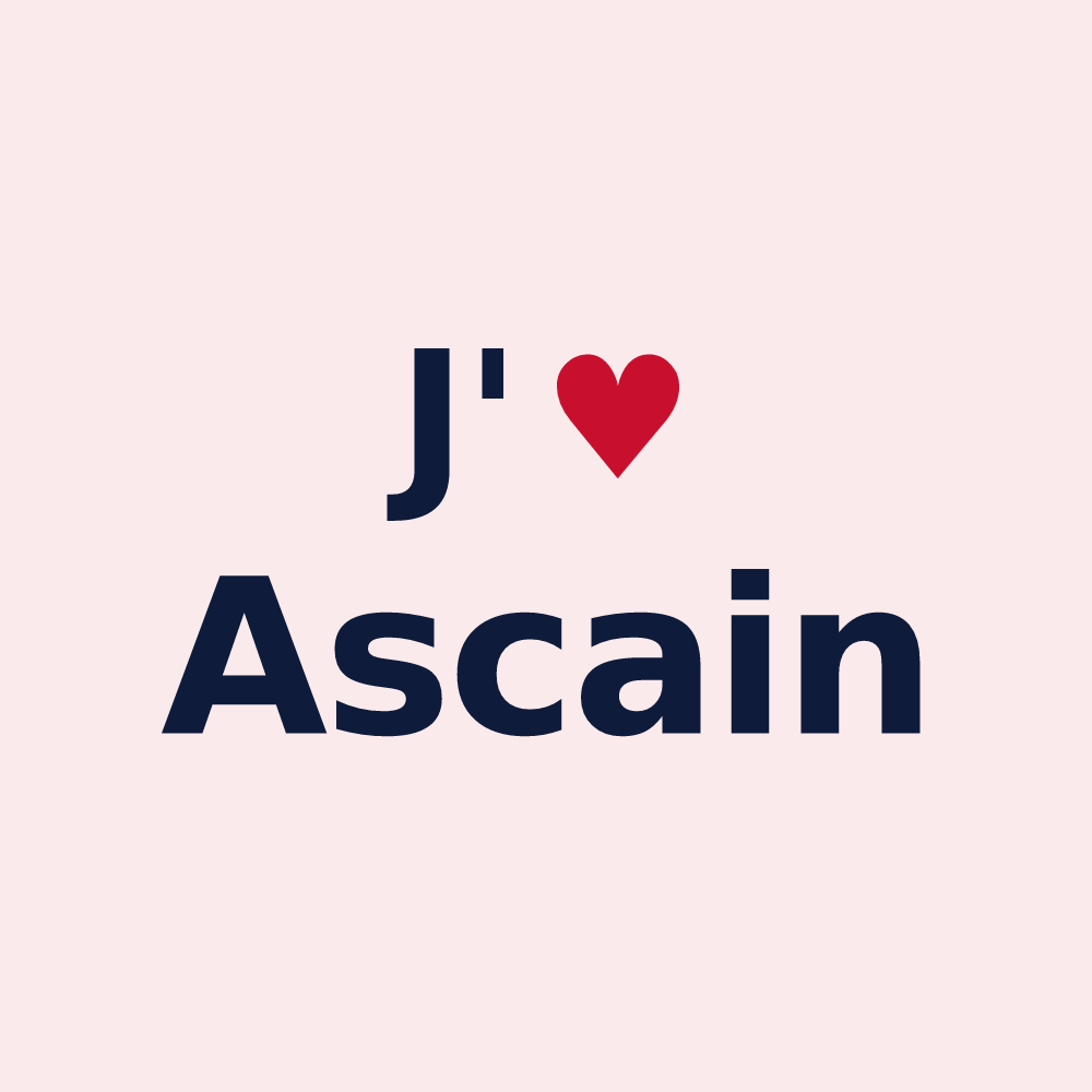 Magnet personnalisé Ascain — design J'aime Ascain