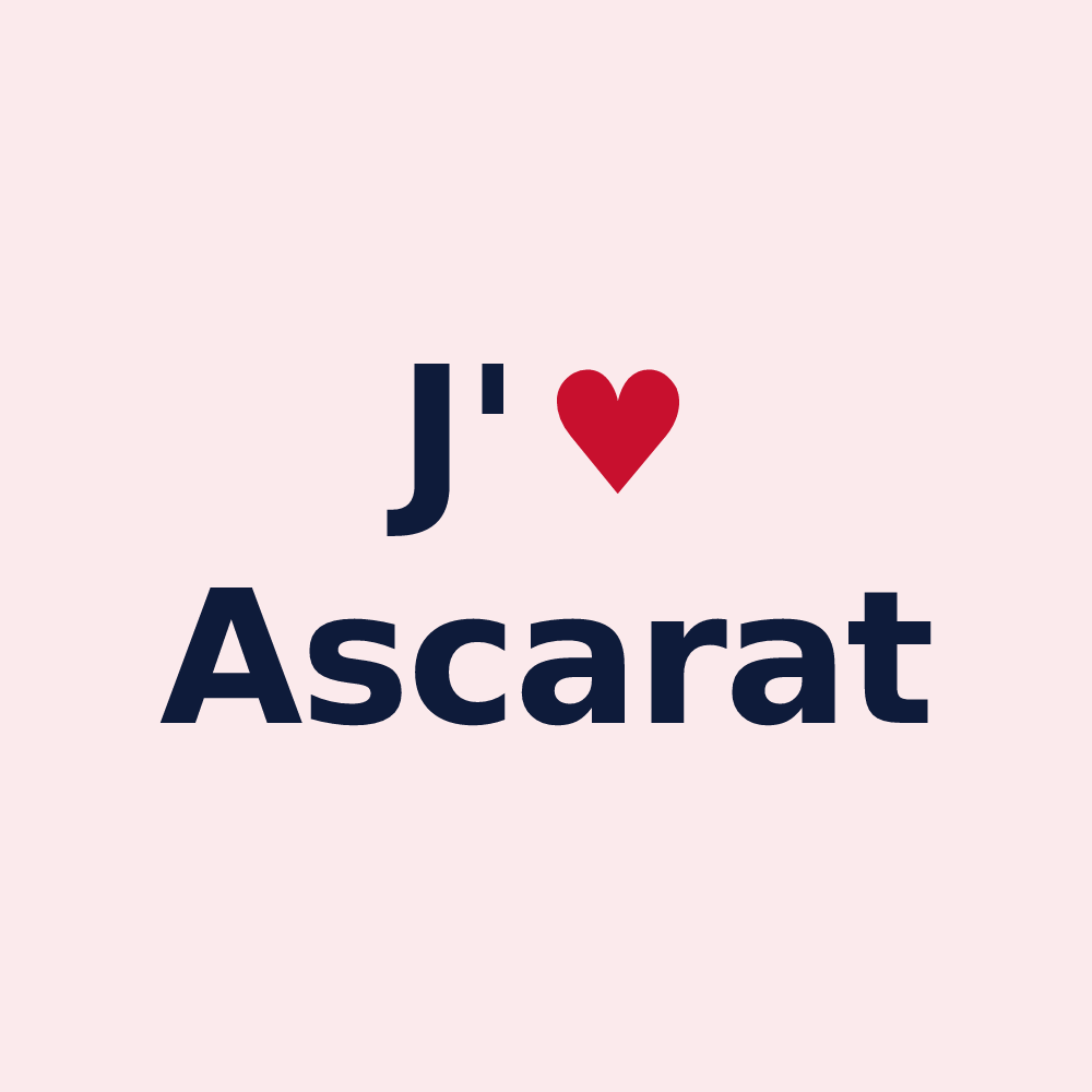 Magnet personnalisé Ascarat — design J'aime Ascarat