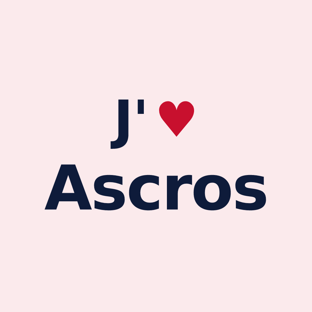 Magnet personnalisé Ascros — design J'aime Ascros